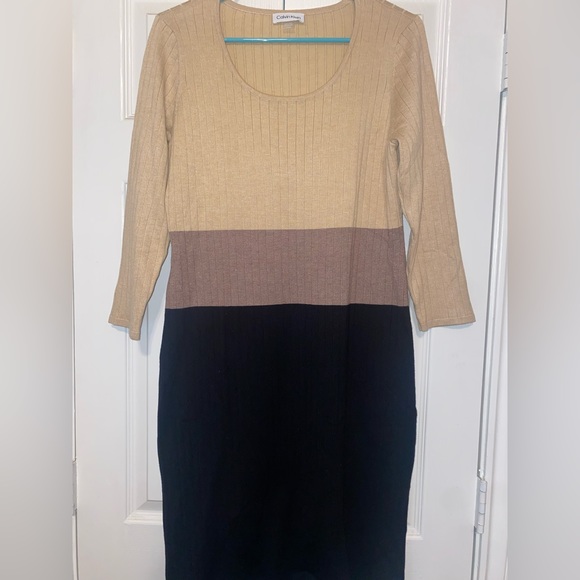 CALVIN KLEIN KNIT DRESS- SZ L - Picture 1 of 4